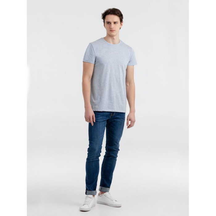 Футболка мужская приталенная Regent Fit голубой меланж, размер XXL