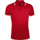Рубашка поло мужская Pasadena Men 200 с контрастной отделкой красная с белым, размер XXL