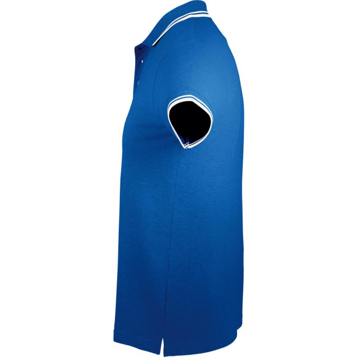 Рубашка поло мужская Pasadena Men 200 с контрастной отделкой ярко-синяя с белым, размер 3XL