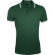 Рубашка поло мужская Pasadena Men 200 с контрастной отделкой, зеленая с белым