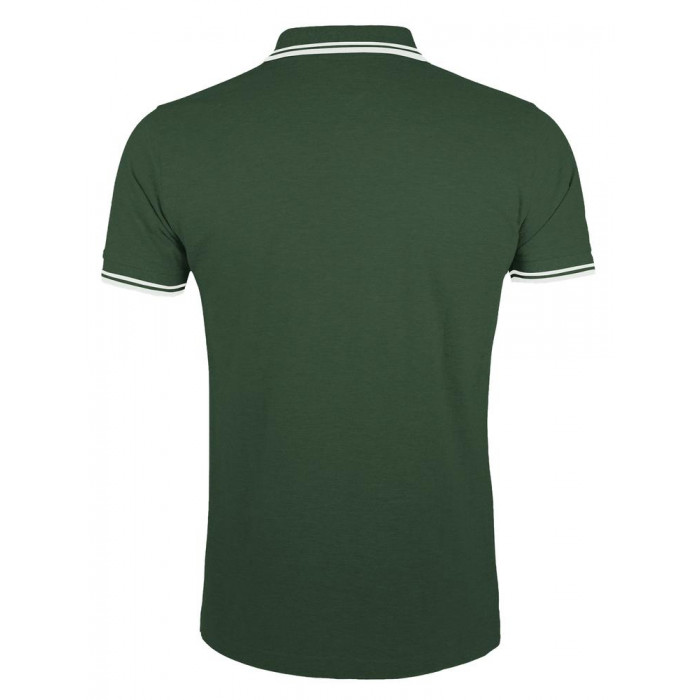 Рубашка поло мужская Pasadena Men 200 с контрастной отделкой зеленая с белым, размер 3XL