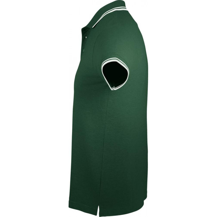 Рубашка поло мужская Pasadena Men 200 с контрастной отделкой зеленая с белым, размер 3XL