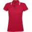 Рубашка поло женская Pasadena Women 200 с контрастной отделкой красная с белым, размер XXL