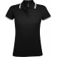 Рубашка поло женская Pasadena Women 200 с контрастной отделкой черная с белым, размер XL