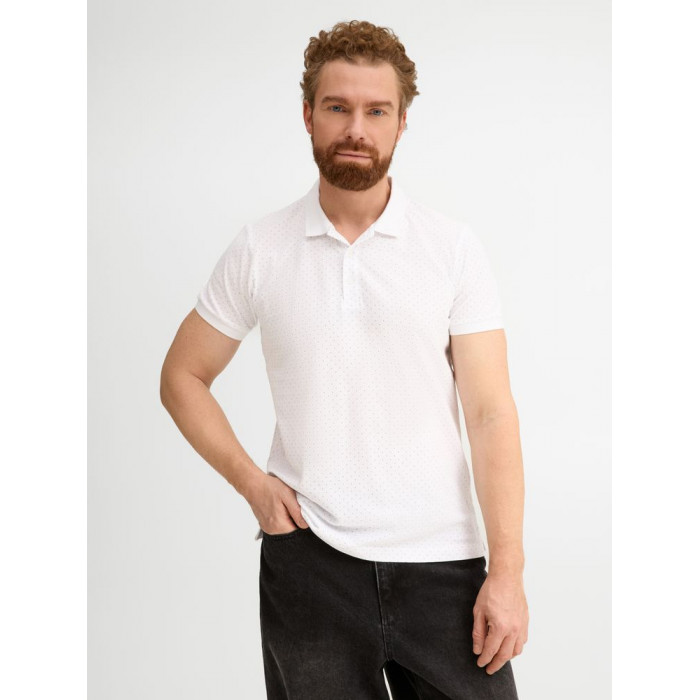 Рубашка поло мужская Brandy Men, белая с темно-синим, размер XXL