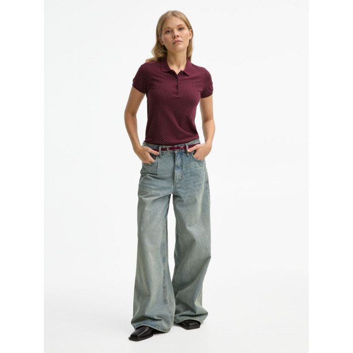 Рубашка поло женская Brandy Women, бордовая с белым, размер XXL