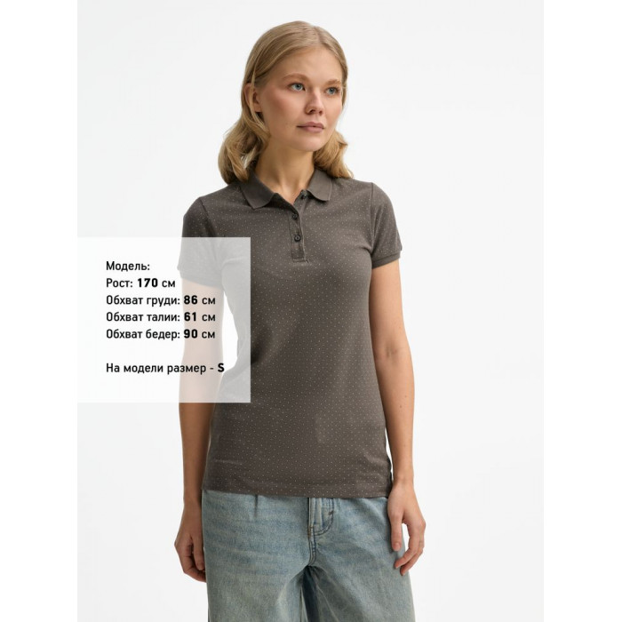 Рубашка поло женская Brandy Women, темно-серая с белым