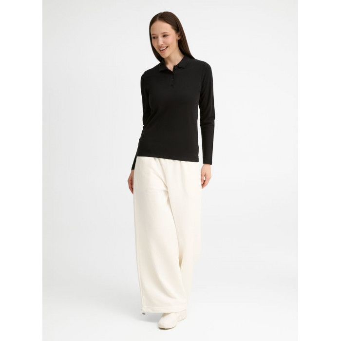 Рубашка поло женская с длинным рукавом Perfect LSL Women черная, размер XXL