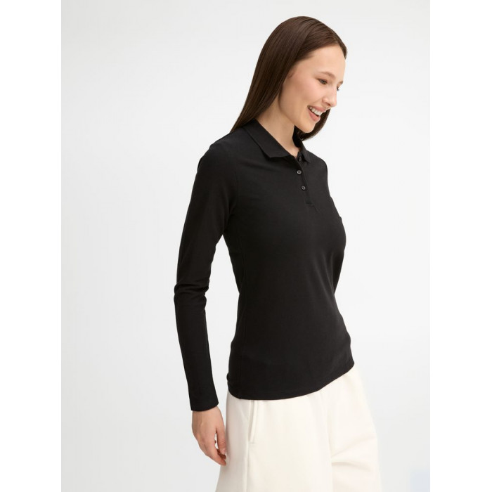 Рубашка поло женская с длинным рукавом Perfect LSL Women черная, размер XXL
