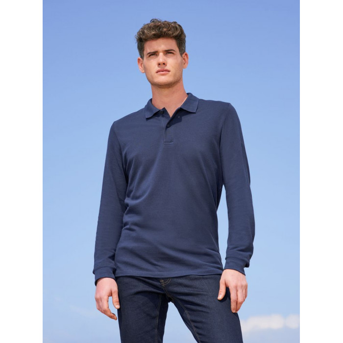 Рубашка поло мужская с длинным рукавом Perfect LSL Men, зеленое яблоко