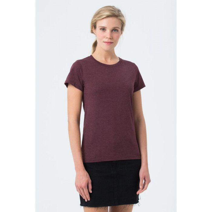 Футболка женская Regent Fit Women бордовый меланж, размер XXL