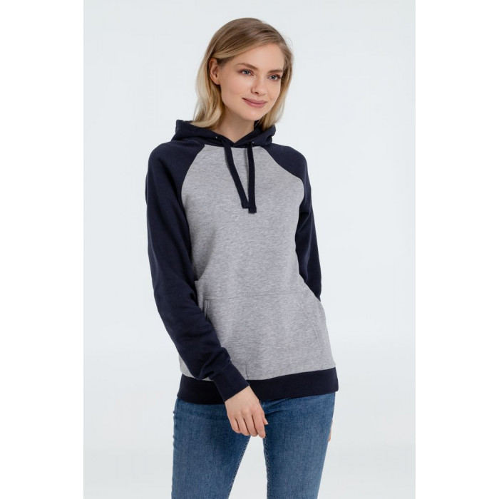 Толстовка унисекс Seattle серый меланж/темно-синий, размер XXL