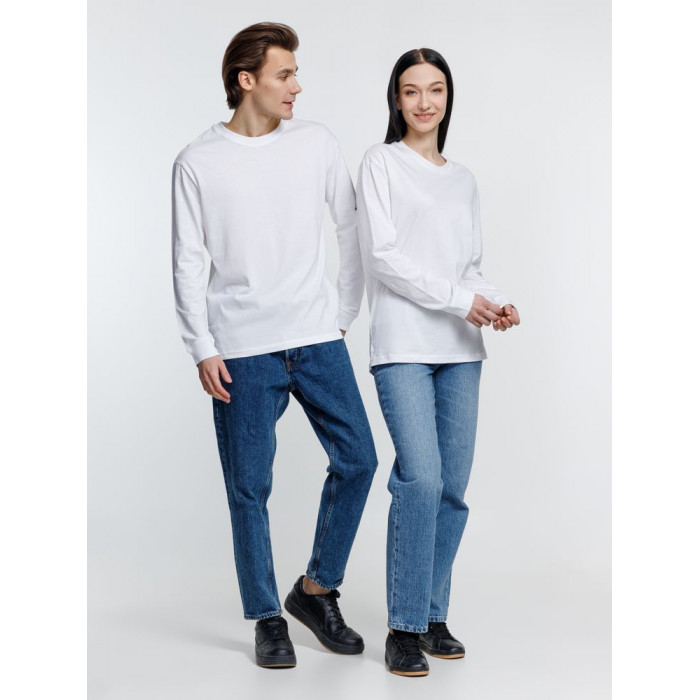 Футболка унисекс с длинным рукавом Pioneer LSL, белая, размер XXL