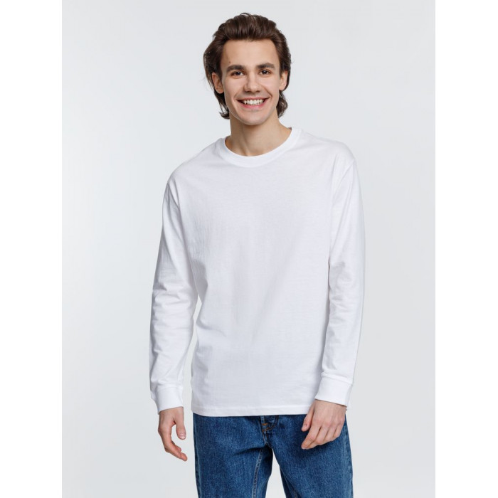 Футболка унисекс с длинным рукавом Pioneer LSL, белая, размер XXL