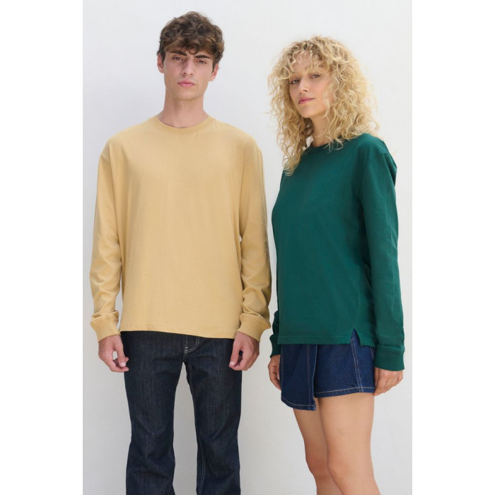 Футболка унисекс с длинным рукавом Pioneer LSL, темно-зеленая