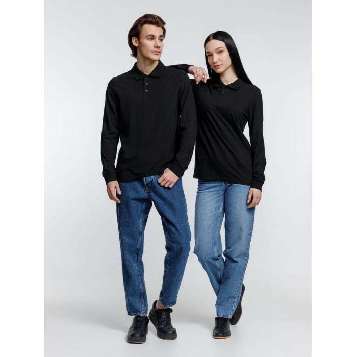 Рубашка поло с длинным рукавом Prime LSL, черная, размер XXL