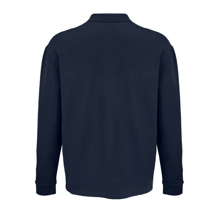 Рубашка поло оверсайз с длинным рукавом Heritage, темно-синяя, размер 4XL