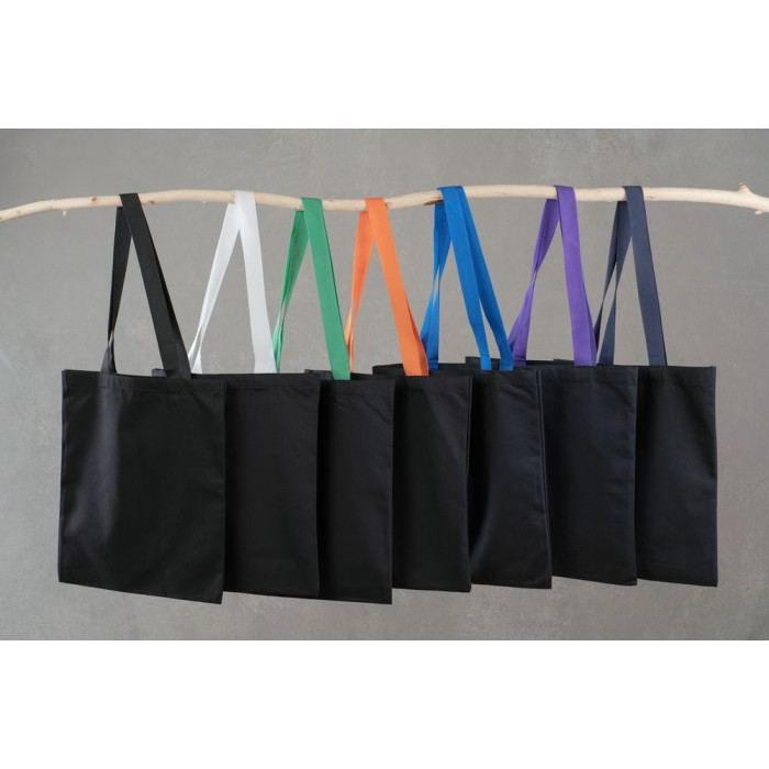 Холщовая сумка BrighTone, черная с оранжевыми ручками