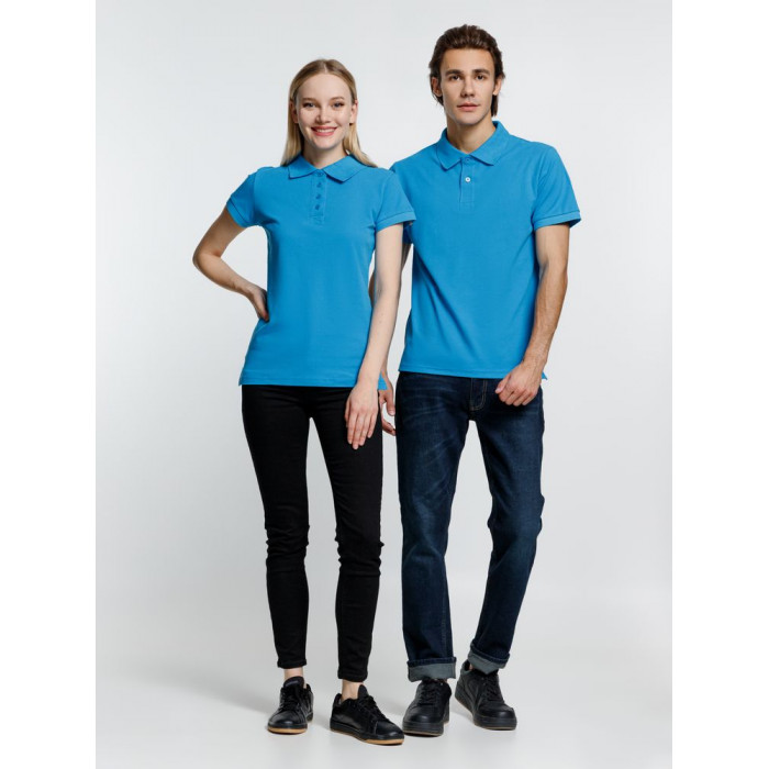 Рубашка поло женская Virma Premium Lady, бирюзовая, размер XXL