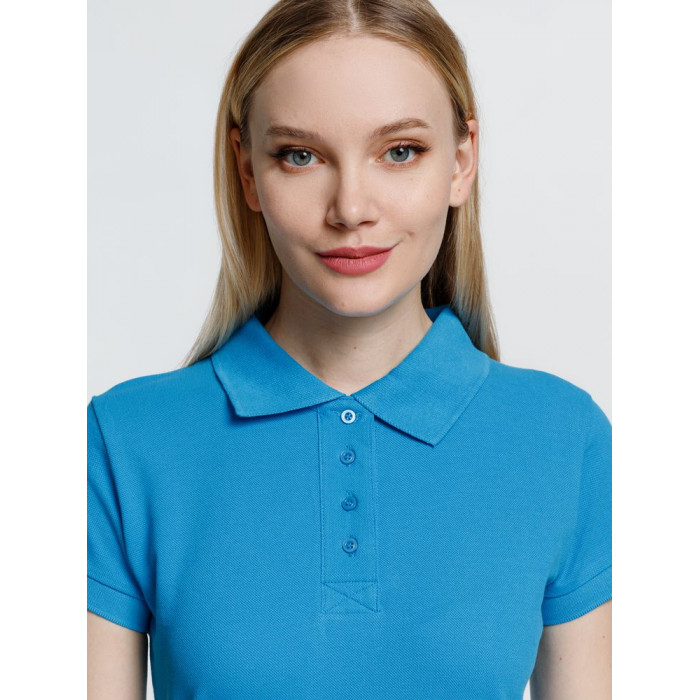 Рубашка поло женская Virma Premium Lady, бирюзовая, размер XXL