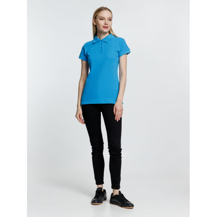 Рубашка поло женская Virma Premium Lady, бирюзовая, размер XXL