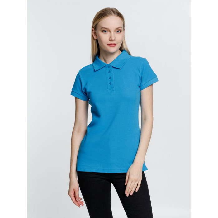 Рубашка поло женская Virma Premium Lady, бирюзовая, размер XXL