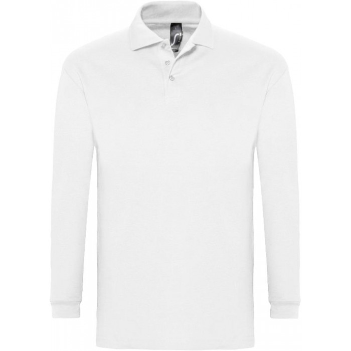 Рубашка поло мужская с длинным рукавом Winter II 210 белая, размер XXL