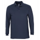 Рубашка поло мужская с длинным рукавом Winter II 210 темно-синяя, размер XXL