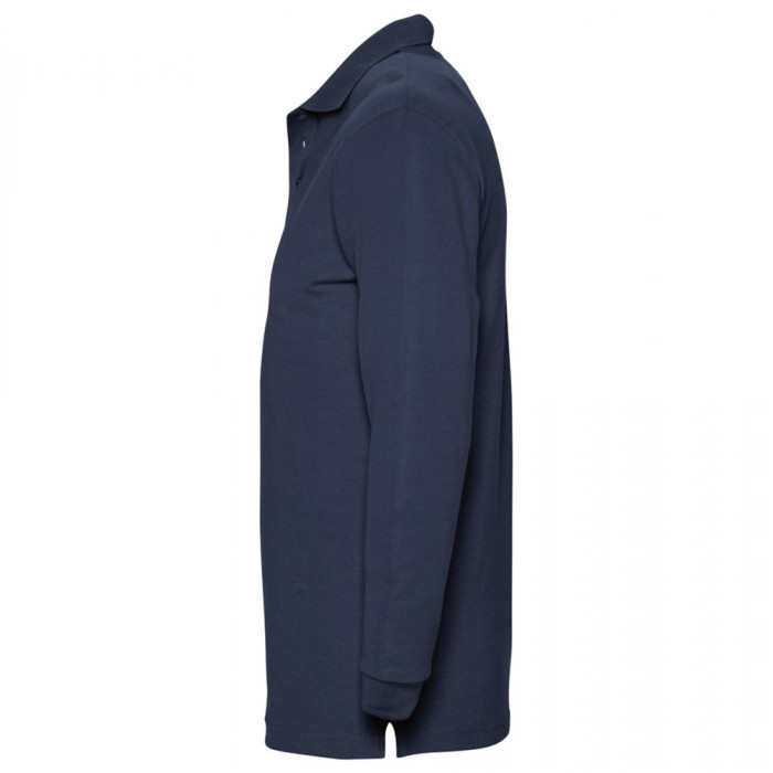 Рубашка поло мужская с длинным рукавом Winter II 210 темно-синяя, размер 3XL