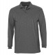 Рубашка поло мужская с длинным рукавом Winter II 210 черный меланж, размер L