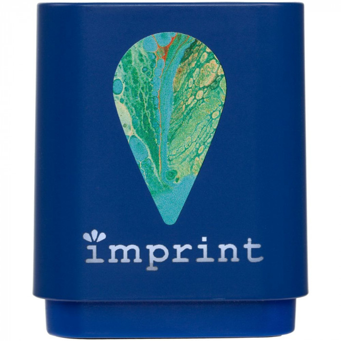 Беспроводная колонка с подсветкой гравировки Glim, синяя