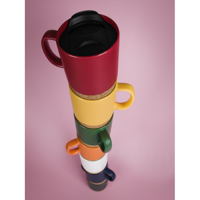 Кружка с пробковой подставкой Corky Walk, черная