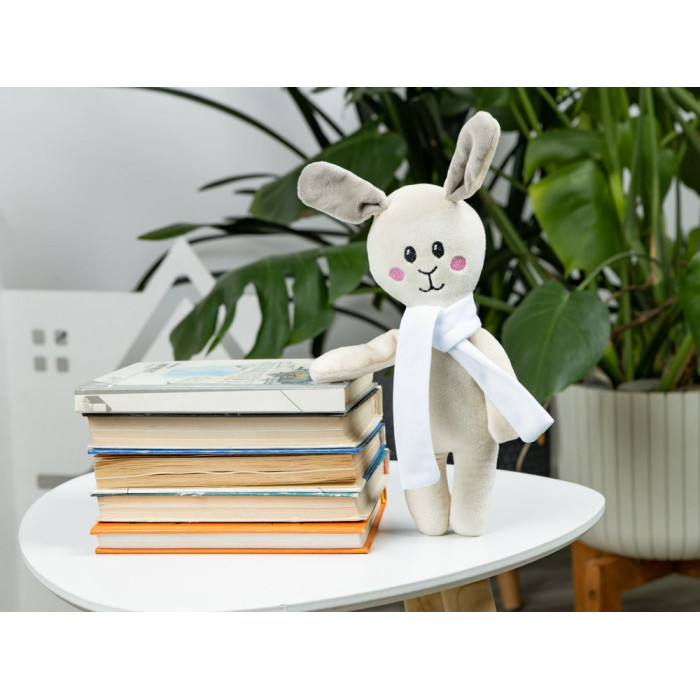 Мягкая игрушка Beastie Toys, заяц с белым шарфом