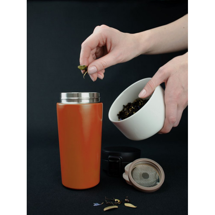 Термостакан с ситечком No Leak Infuser, оранжевый Термостакан с ситечком No Leak Infuser, оранжевый
