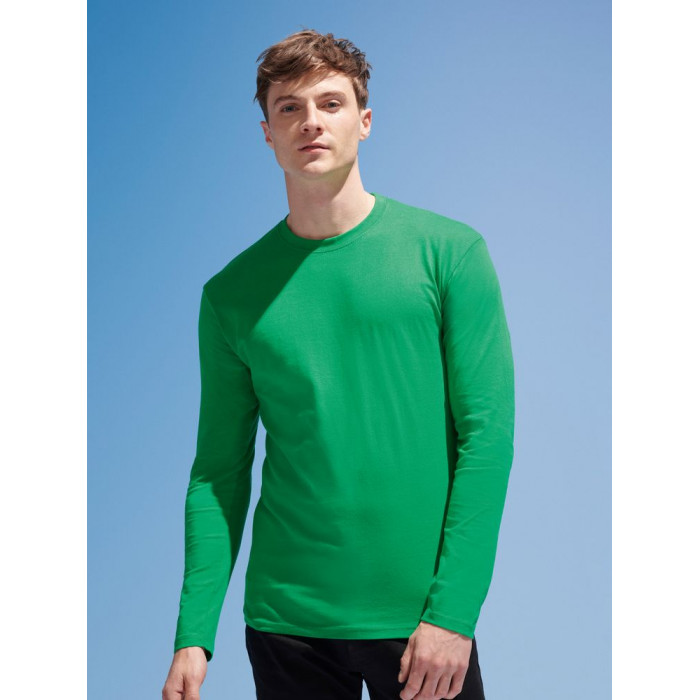Футболка мужская с длинным рукавом Monarch 150, ярко-зеленая, размер 3XL