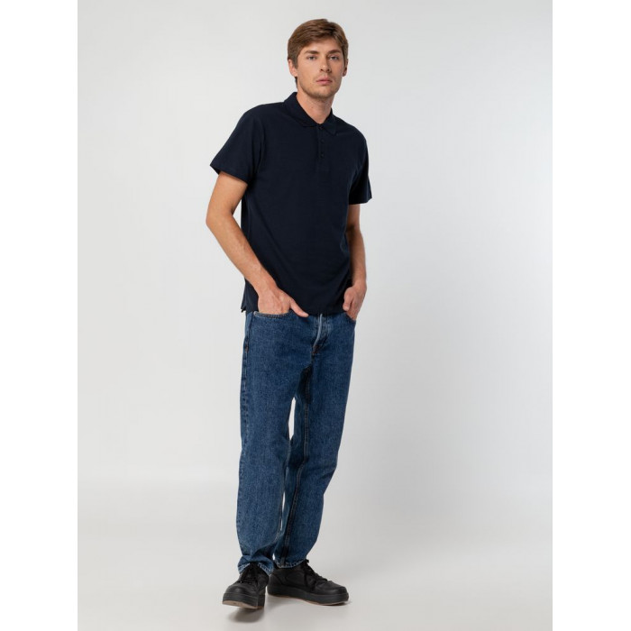 Рубашка поло мужская Summer 170 темно-синяя (navy), размер XXL