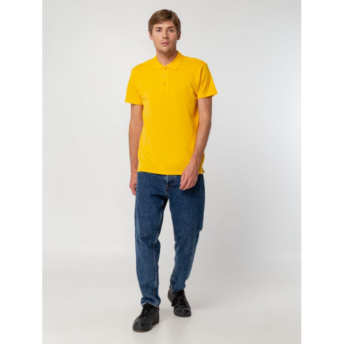 Рубашка поло мужская Summer 170 желтая, размер XXL
