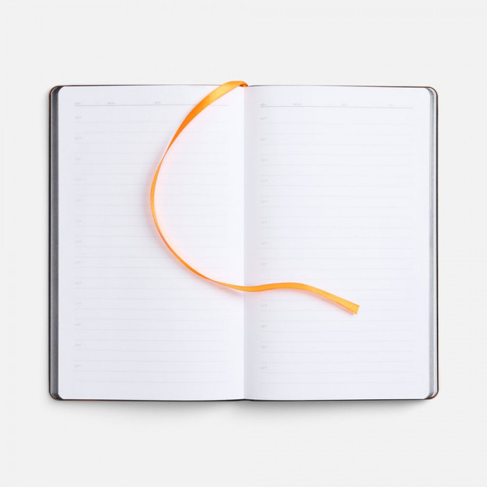 Ежедневник Trait, недатированный, черный с оранжевым