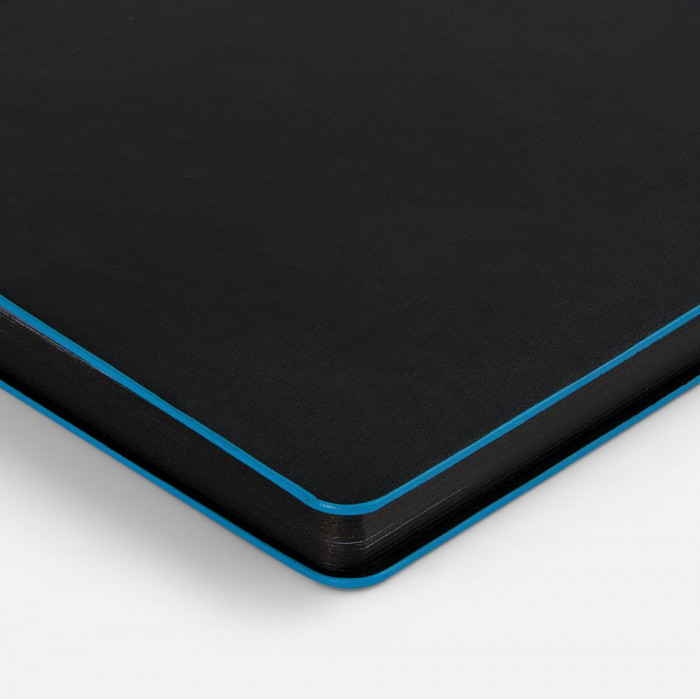 Ежедневник Trait, недатированный, черный с голубым