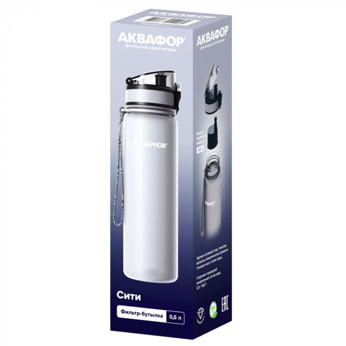 Бутылка с фильтром «Аквафор Сити», серая