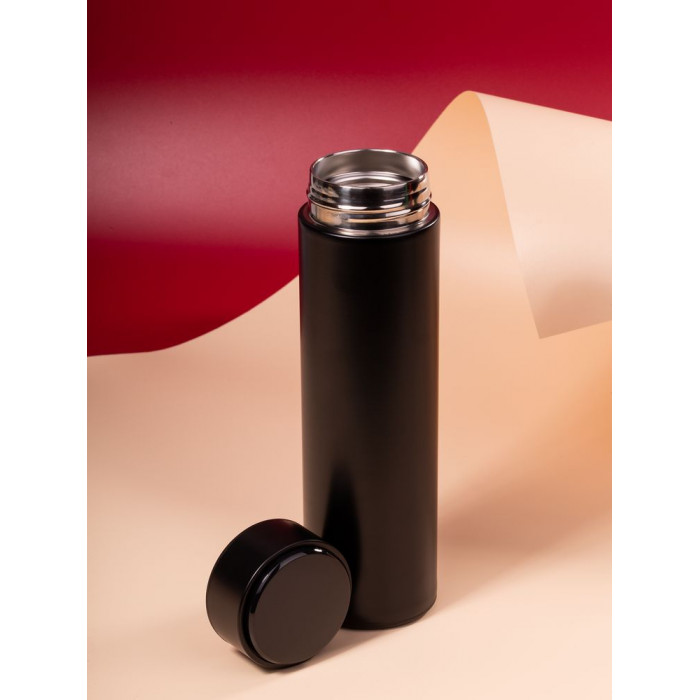 Смарт-бутылка с заменяемой батарейкой Long Therm, черная
