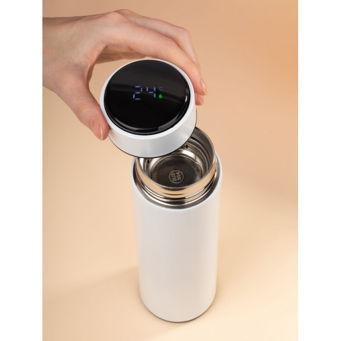 Смарт-бутылка с заменяемой батарейкой Long Therm, белая