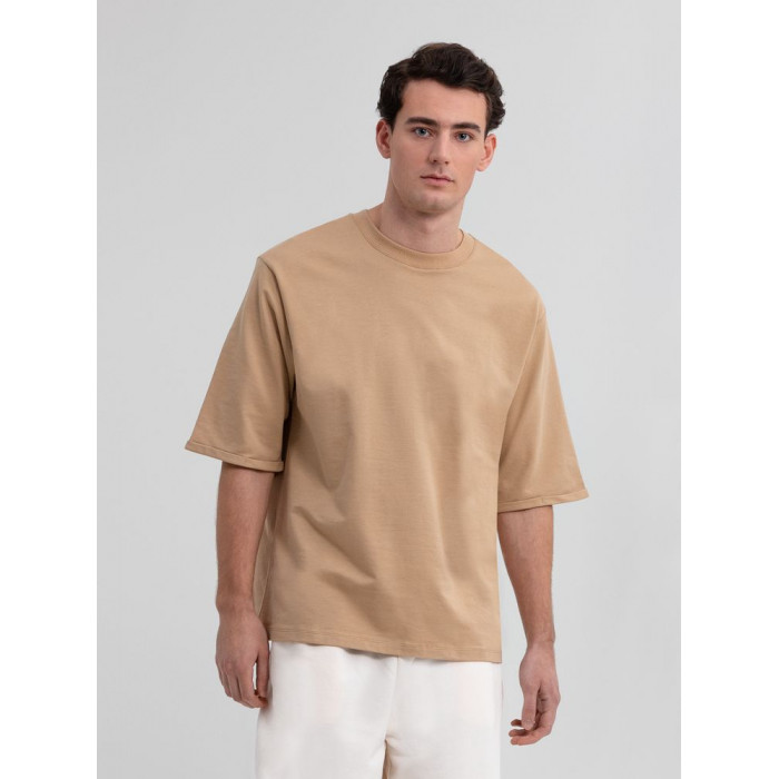 Футболка оверсайз унисекс Kosmos 2.0, бежевая, размер XL/XXL