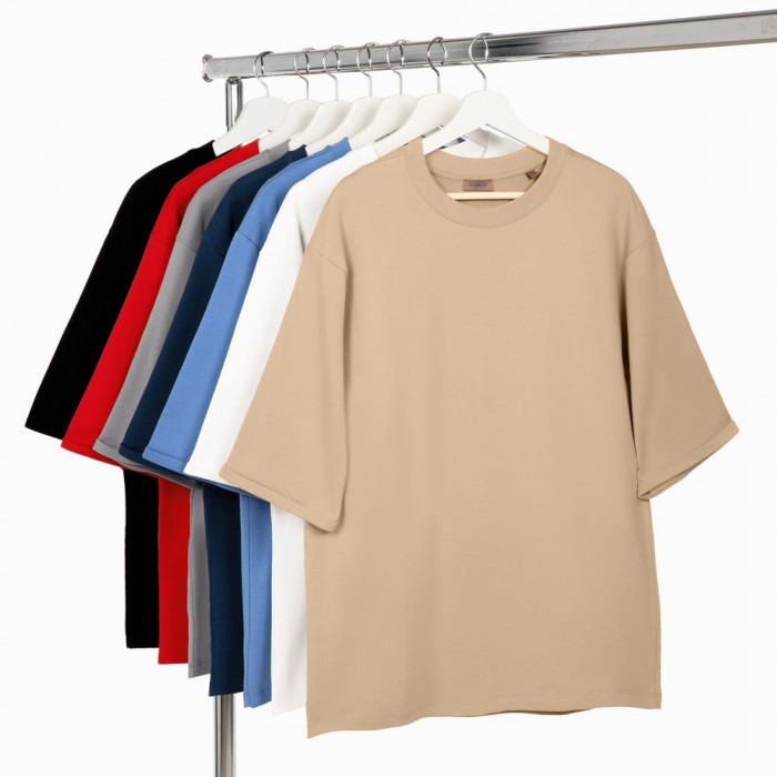 Футболка оверсайз унисекс Kosmos 2.0, бежевая, размер XL/XXL