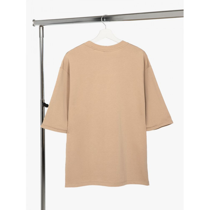 Футболка оверсайз унисекс Kosmos 2.0, бежевая, размер XL/XXL