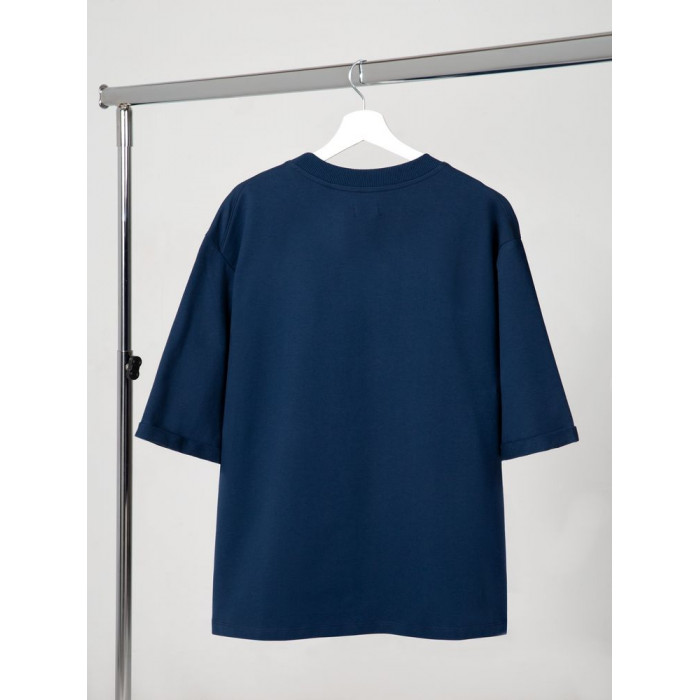 Футболка оверсайз унисекс Kosmos 2.0, темно-синяя, размер XL/ XXL