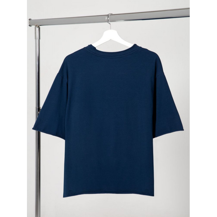 Футболка оверсайз Vozduh 2.0, темно-синяя, размер XL/ XXL