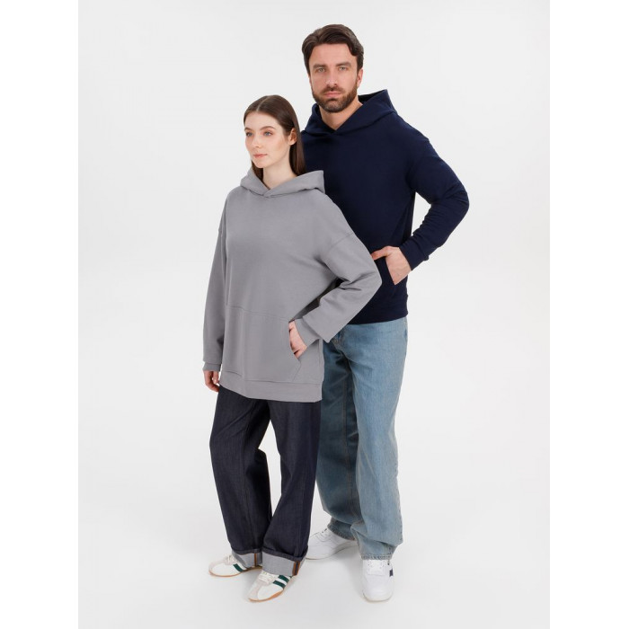 Худи оверсайз унисекс Outshine, серое, размер XL/2XL
