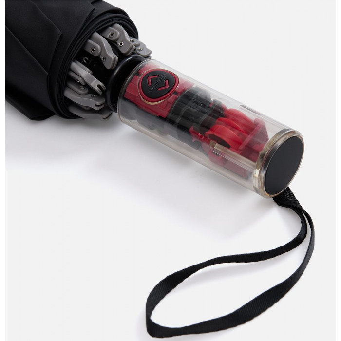 Зонт наоборот складной Futurum со светоотражающим кантом, черный