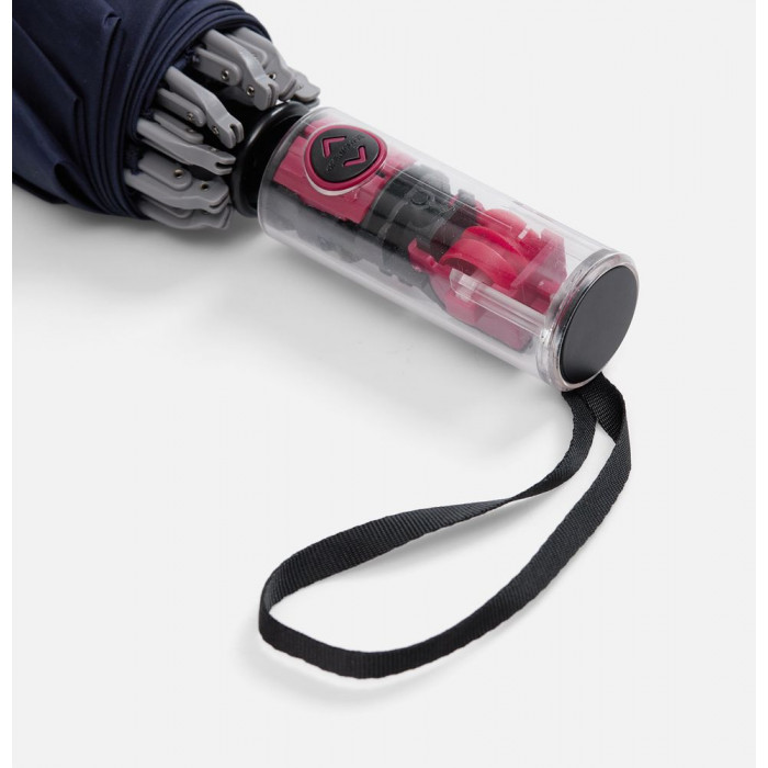 Зонт наоборот складной Futurum со светоотражающим кантом, темно-синий